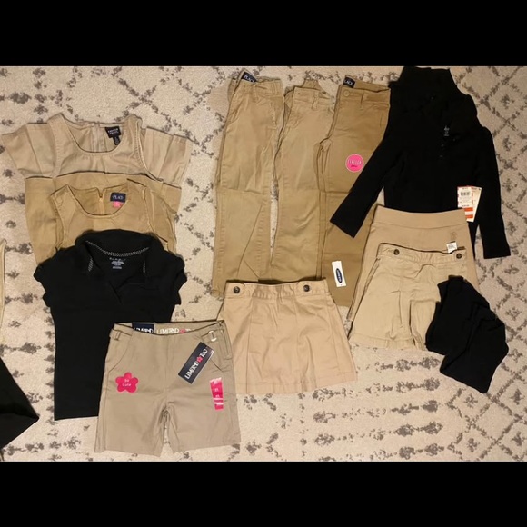 Assorted Tan and Black Clothing Set